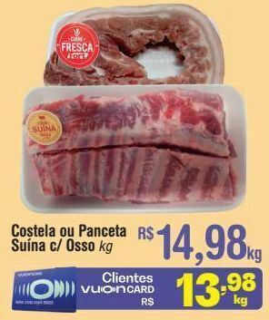 Costela ou panceta suína c/ osso kg