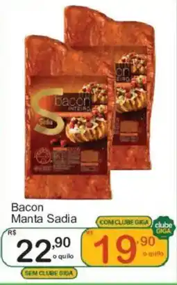 Giga Atacado Bacon Manta Sadia oferta