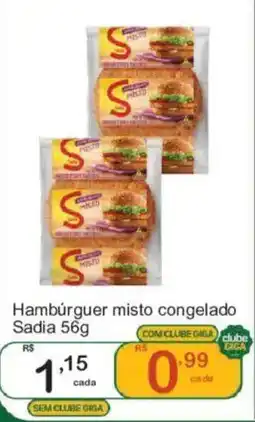 Giga Atacado Hambúrguer misto congelado Sadia oferta