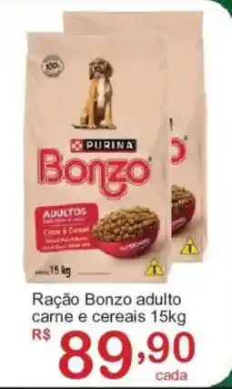 Giga Atacado Ração bonzo adulto carne e cereais oferta