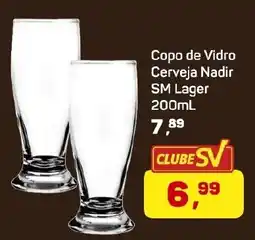 Supermercados São Vicente Copo de Vidro Cerveja Nadir SM Lager oferta