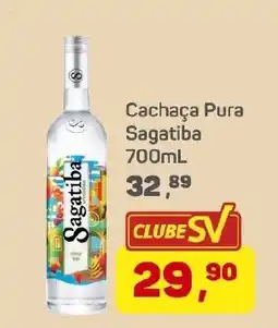 Supermercados São Vicente Cachaça Pura Sagatiba oferta