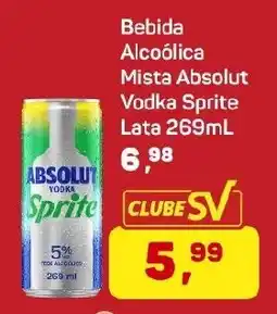 Supermercados São Vicente Bebida Alcoólica Mistura Absolut Vodka Sprite oferta