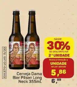 Supermercados São Vicente Cerveja Dama Bier Pilsen Long Neck oferta