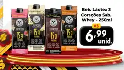Supermercado Pastorinho Beb. Láctea 3 Corações Sab. Whey oferta