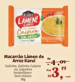 Supermercados Mateus Macarrão Lámen de Arroz Karui oferta