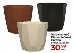 Carrefour Garden - vaso cachepo diamante west oferta