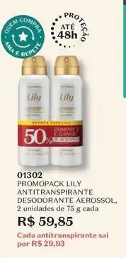O Boticário Lily - promopack antitranspirante desodorante aerossol oferta