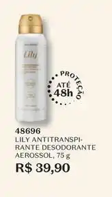 O Boticário Lily - antitranspi- rante desodorante aerossol oferta