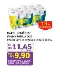 Assaí Atacadista Olé - papel higiênico folha dupla oferta