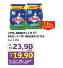 Assaí Atacadista Brilhante - lava-roupas em pó fragrâncias oferta