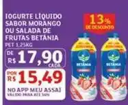 Assaí Atacadista Betânia - iogurte liquido sabor morango ou salada de frutas oferta