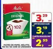 Roldão Melitta - filtro de papel oferta