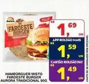 Roldão Aurora - hambúrguer misto faroeste burger oferta