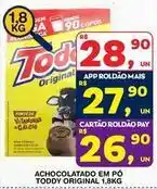 Roldão Original - achocolatado em po toddy original 1,8kg oferta