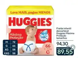 Drogaria Coop Fralda infantil descartável Huggies Máxima Proteção oferta