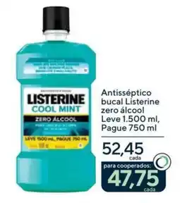 Drogaria Coop antisséptico bucal listerine cool mint zero álcool oferta