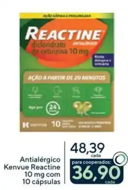 Drogaria Coop Antialérgico Kenvue Reactine 10 mg oferta