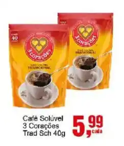 Negreiros Café Solúvel 3 Corações Trad Sch oferta