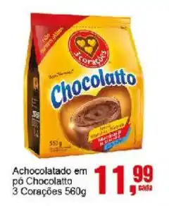 Negreiros Achocolatado em pó Chocolatto 3 Corações oferta