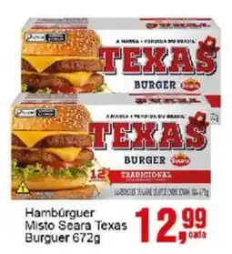 Negreiros Hambúrguer Misto Seara Texas Burger 672g oferta