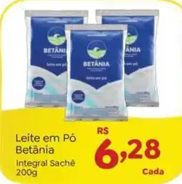 Novo Atacarejo Leite em Pó Betânia Integral Sachê oferta