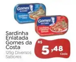 Novo Atacarejo Sardinha Enlatada Gomes da Costa 125g Diversos Sabores oferta