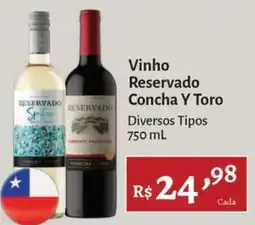 Novo Atacarejo Vinho reservado concha y toro diversos tipos oferta