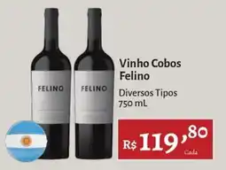 Novo Atacarejo Vinho Cobos Felino Diversos Tipos oferta
