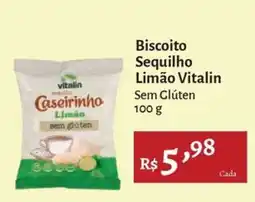 Novo Atacarejo Biscoito sequilho limão vitalin sem glúten oferta