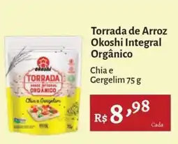 Novo Atacarejo Torrada de Arroz Okoshi Integral Orgânico oferta