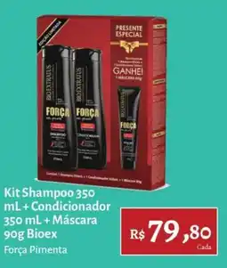 Novo Atacarejo Kit Shampoo 350 mL + Condicionador 350 mL + Máscara 90g Bioex Força Pimenta oferta