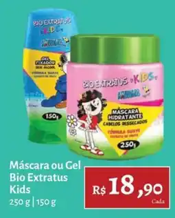 Novo Atacarejo Máscara ou Gel Bio Extratus Kids oferta