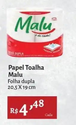 Novo Atacarejo Papel toalha malu folha dupla oferta