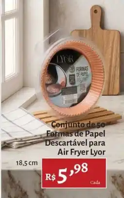 Novo Atacarejo Conjunto de 50 Formas de Papel Descartável para Air Fryer Lyor oferta