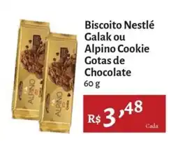 Novo Atacarejo Biscoito Nestlé Galak ou Alpino Cookie Gotas de Chocolate oferta