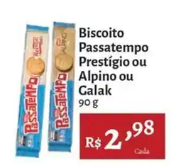 Novo Atacarejo Biscoito Passatempo Prestígio ou Alpino ou Galak oferta