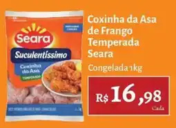 Novo Atacarejo Coxinha da Asa de Frango Temperada Seara oferta