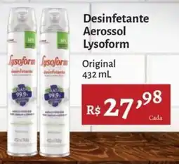 Novo Atacarejo Desinfetante Aerossol Lysoform oferta