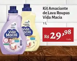 Novo Atacarejo Kit Amaciantede Lava Roupas Vida Macia oferta