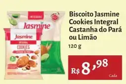 Novo Atacarejo Biscoito jasmine cookies integral castanha do pará ou limão oferta