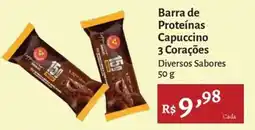 Novo Atacarejo Barra de Proteínas Capuccino 3 Corações oferta