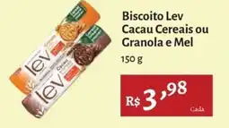 Novo Atacarejo Biscoito Lev Cacau Cereais ou Granola e Mel oferta