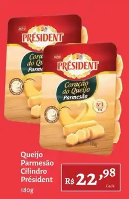 Novo Atacarejo Queijo Parmesão Cilindro Président oferta