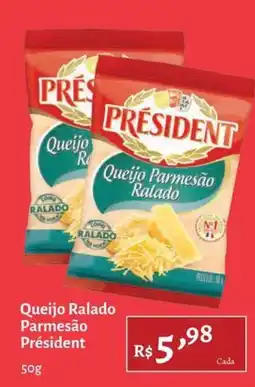 Novo Atacarejo Queijo Ralado Parmesão Président oferta