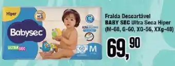 Redeconomia Fralda descartável baby sec ultra seca hiper oferta