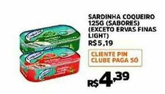 Pinheiro Supermercado Sardinha Coqueiro Sabores oferta