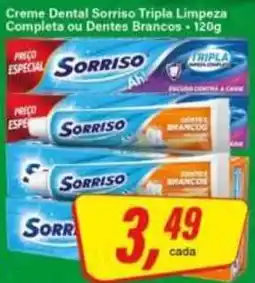 Rede Supermarket Creme Dental Sorriso Tripla Limpeza Completa ou Dentes Brancos oferta