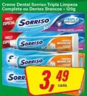 Rede Supermarket Creme Dental Sorriso Tripla Limpeza Completa ou Dentes Brancos oferta