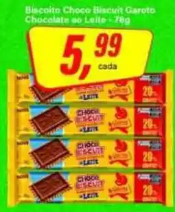 Rede Supermarket Biscoito Choco Biscuit Garoto Chocolate ao Leite oferta